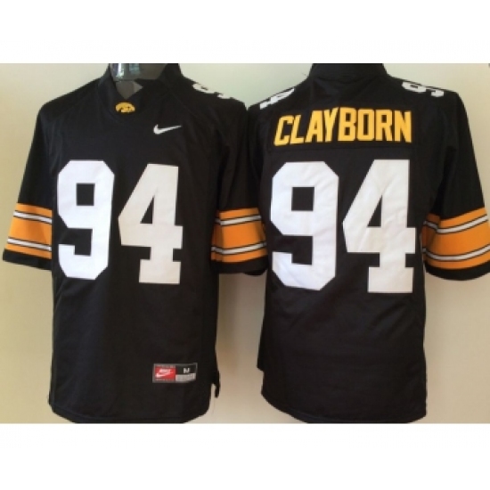 Iowa Hawkeyes 94 Adrian Clayborn Black College Football Jersey - Ujersey