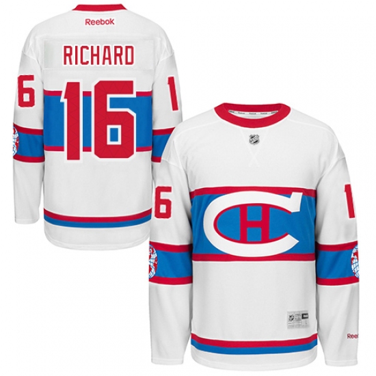Men's Reebok Montreal Canadiens #16 Henri Richard Authentic White 2016 Winter Classic NHL Jersey - Ujersey