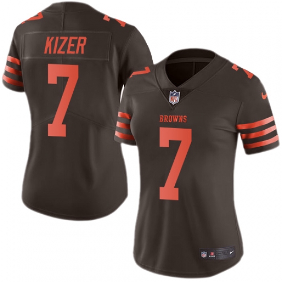 Women's Nike Cleveland Browns #7 DeShone Kizer Limited Brown Rush Vapor Untouchable NFL Jersey - Ujersey
