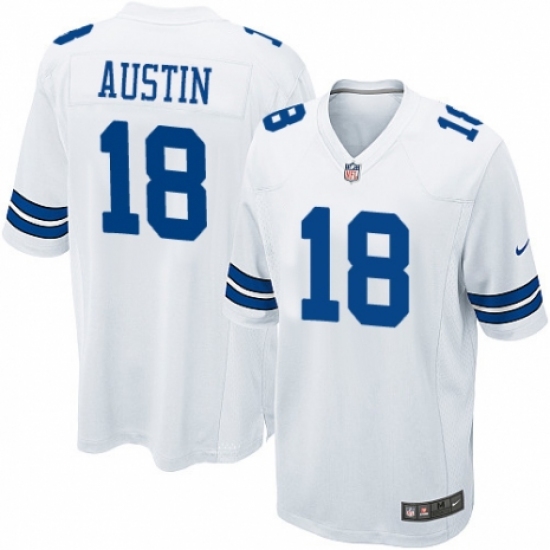 Men's Nike Dallas Cowboys #18 Tavon Austin Game White NFL Jersey - Ujersey