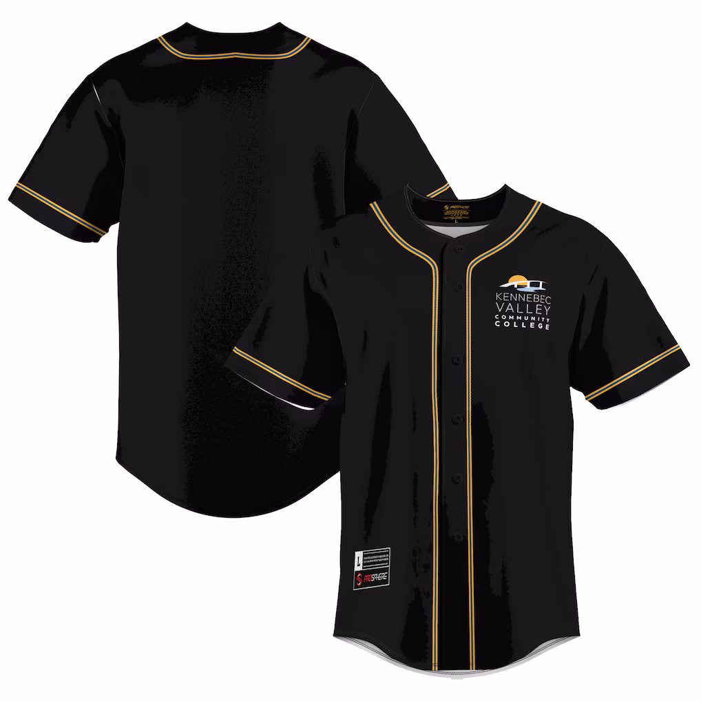 Men's GameDay Greats Black Kennebec Valley Community College Lightweight Baseball Jersey - Ujersey Shop