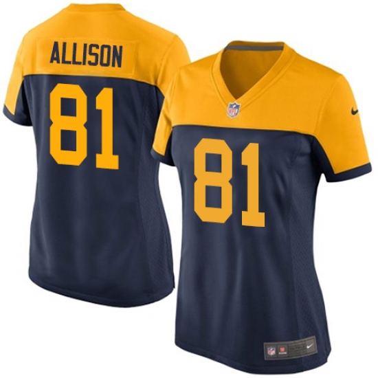 Women's Nike Green Bay Packers #81 Geronimo Allison Limited Navy Blue Alternate NFL Jersey - Ujersey