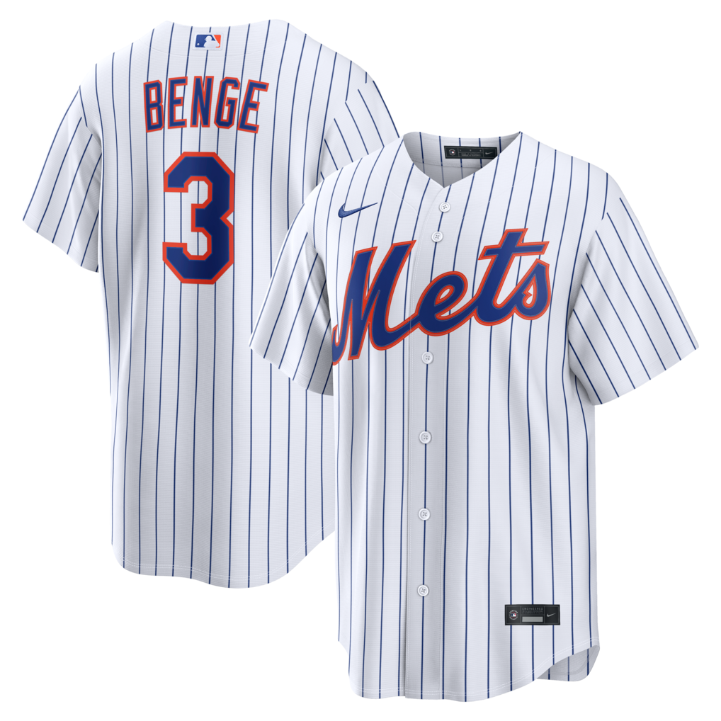 Men's New York Mets Carson Benge Nike White Home Replica Jersey - Ujersey