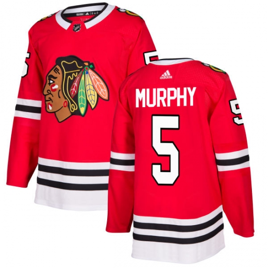 Men's Adidas Chicago Blackhawks #5 Connor Murphy Authentic Red Home NHL Jersey - Ujersey