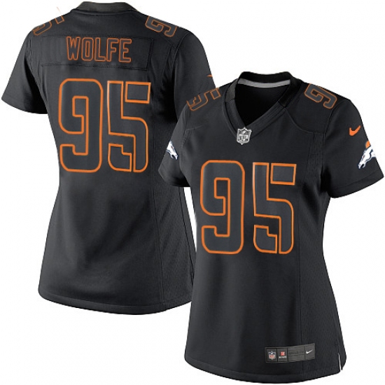 Women's Nike Denver Broncos #95 Derek Wolfe Limited Black Impact NFL Jersey - Ujersey