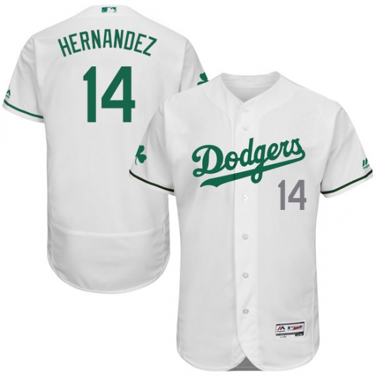 Men's Majestic Los Angeles Dodgers #14 Enrique Hernandez White Celtic Flexbase Authentic Collection MLB Jersey - Ujersey