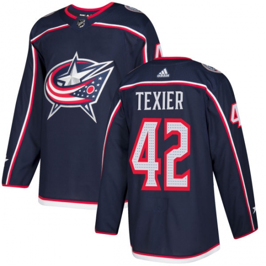 Youth Adidas Columbus Blue Jackets #42 Alexandre Texier Premier Navy Blue Home NHL Jersey - Ujersey