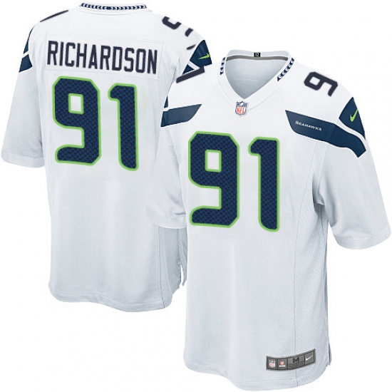 Men's Nike Seattle Seahawks #91 Sheldon Richardson Game White NFL Jersey - Ujersey