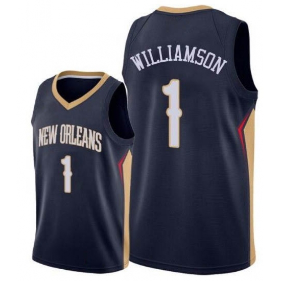 Men's Nike New Orleans Pelicans #1 Zion Williamson Navy NBA Swingman Icon Edition Jersey - Ujersey
