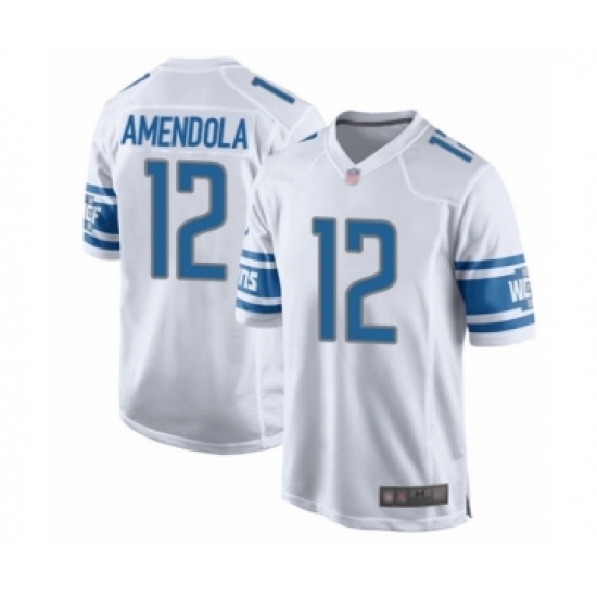 Men's Detroit Lions #12 Danny Amendola Game White Football Jersey - Ujersey