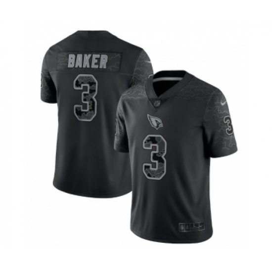 Men's Arizona Cardinals #3 Budda Baker Black Reflective Limited Stitched Football Jersey - Ujersey