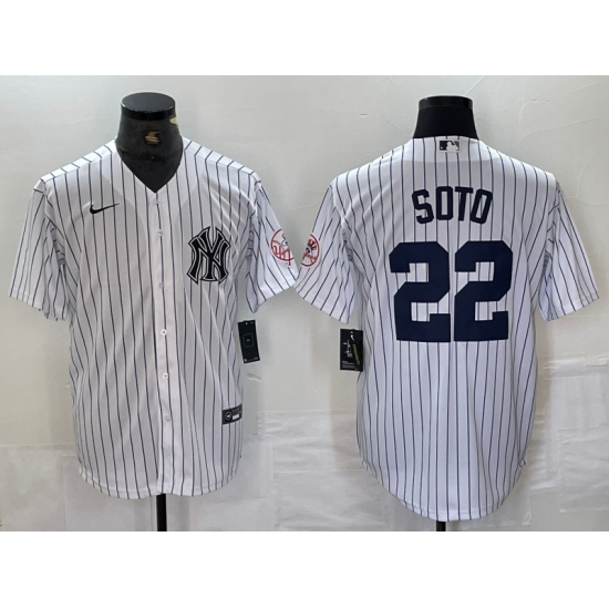 Men's New York Yankees #22 Juan Soto Name White With 2024 Cool Base Stitched Jersey - Ujersey
