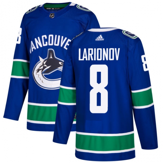 Men's Adidas Vancouver Canucks #8 Igor Larionov Premier Blue Home NHL Jersey - Ujersey