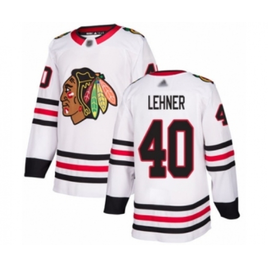 Youth Chicago Blackhawks #40 Robin Lehner Authentic White Away Hockey Jersey - Ujersey