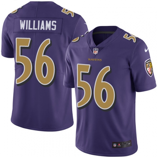 Youth Nike Baltimore Ravens #56 Tim Williams Limited Purple Rush Vapor Untouchable NFL Jersey - Ujersey