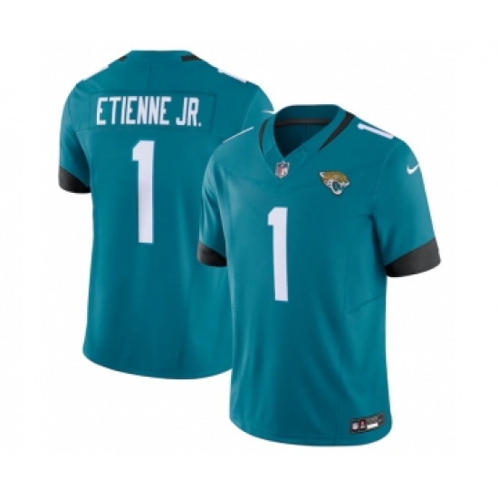 Men's Jacksonville Jaguars #1 Travis Etienne Jr. Teal Vapor Untouchable Limited Stitched Jersey