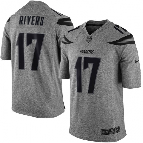 Men's Nike Los Angeles Chargers #17 Philip Rivers Limited Gray Gridiron NFL Jersey - Ujersey