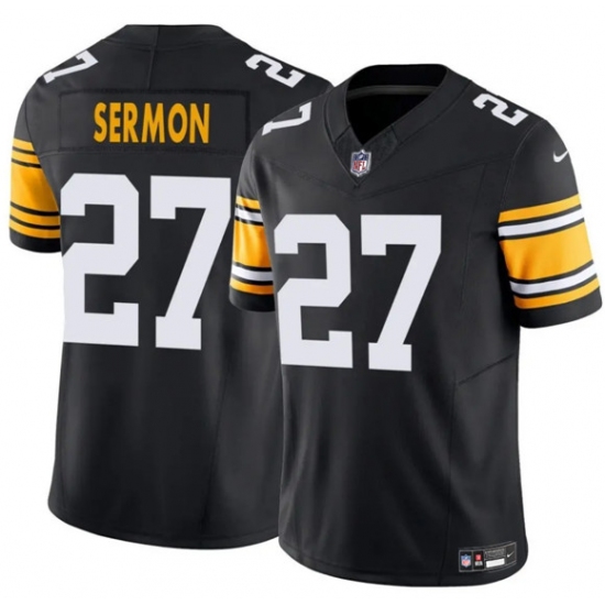 Men's Pittsburgh Steelers #27 Trey Sermon Black 2025 F.U.S.E. Alternate Vapor Untouchable Limited Football Stitched Jersey - Ujersey