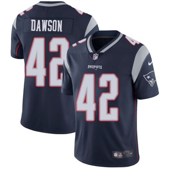 Men's Nike New England Patriots #42 Duke Dawson Navy Blue Team Color Vapor Untouchable Limited Player NFL Jersey - Ujersey