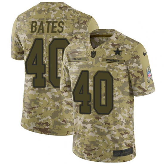 Youth Nike Dallas Cowboys #40 Bill Bates Limited Camo 2018 Salute to Service NFL Jersey - Ujersey
