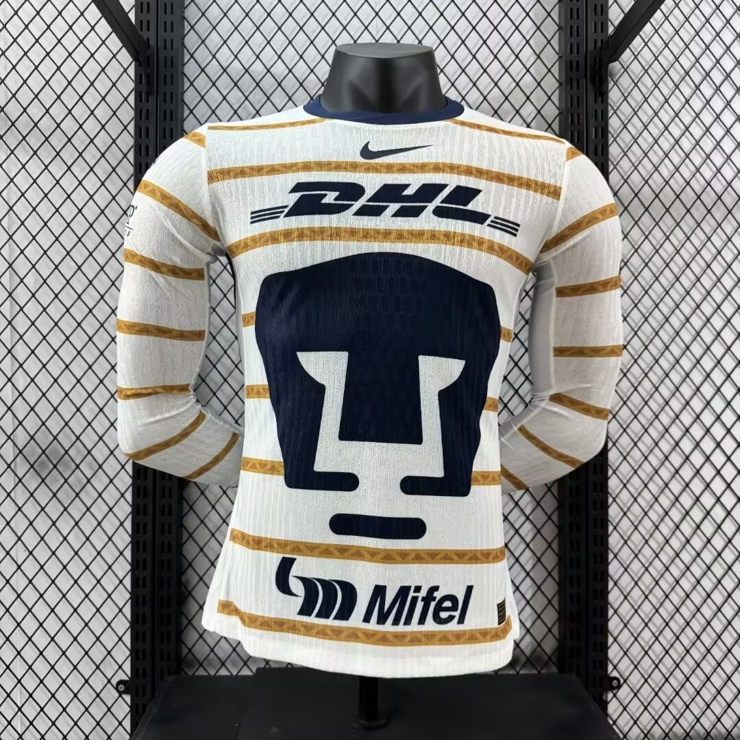 Pumas UNAM  Soccer Jersey Home Long Sleeve Shirt 2024/25 - Ujersey NHL