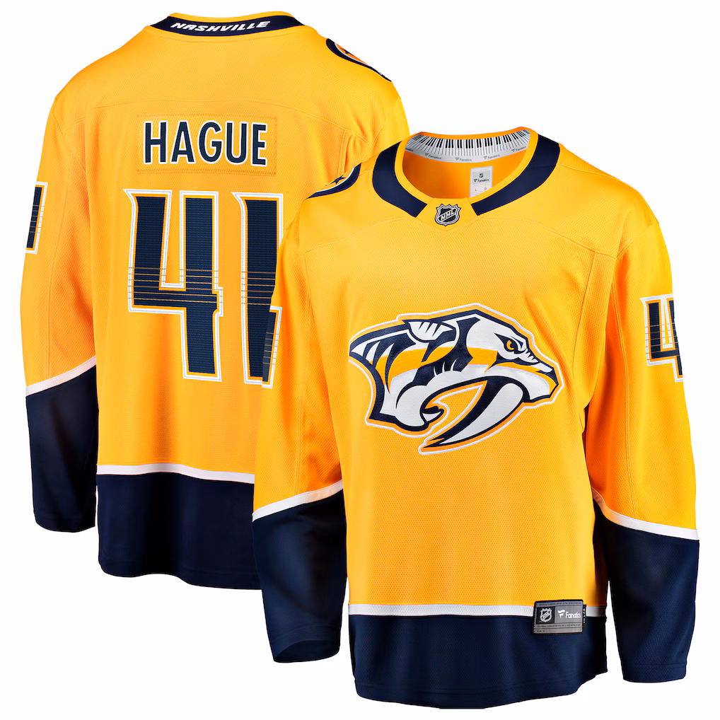 Men's Nashville Predators Nicolas Hague Fanatics Gold Home Breakaway Jersey - ujerseystore