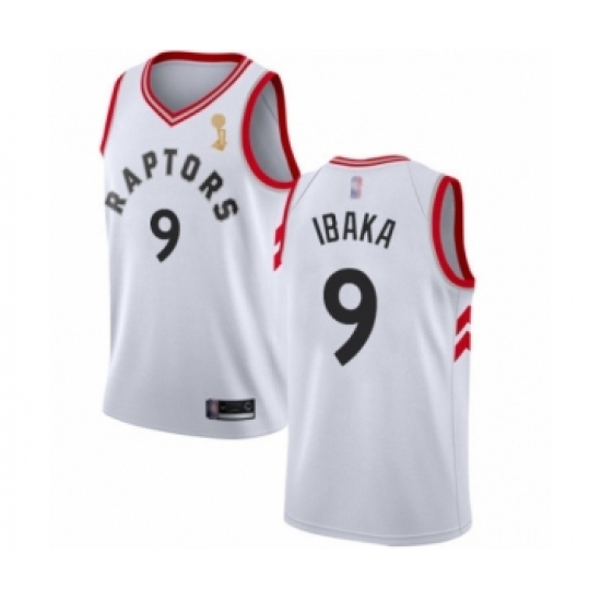 Youth Toronto Raptors #9 Serge Ibaka Swingman White 2019 Basketball Finals Champions Jersey - Association Edition - Ujersey