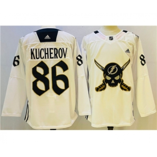 Men's Tampa Bay Lightning #86 Nikita Kucherov White Stitched Jersey - Ujersey