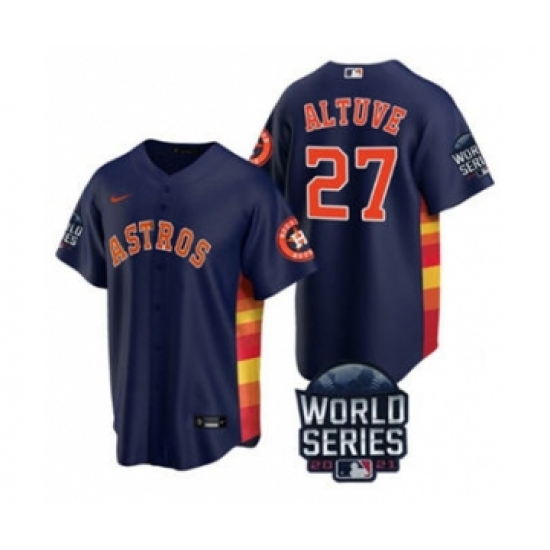 Men's Houston Astros #27 Jose Altuve 2021 Navy World Series Cool Base Stitched Baseball Jersey - Ujersey
