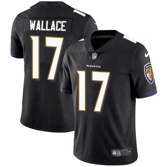 Youth Nike Baltimore Ravens #17 Mike Wallace Black Alternate Vapor Untouchable Limited Player NFL Jersey - Ujersey