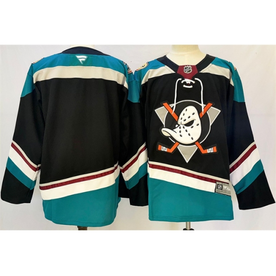 Men's Anaheim Ducks Blank Black Teal 2024-25 Stitched Jersey - Ujersey