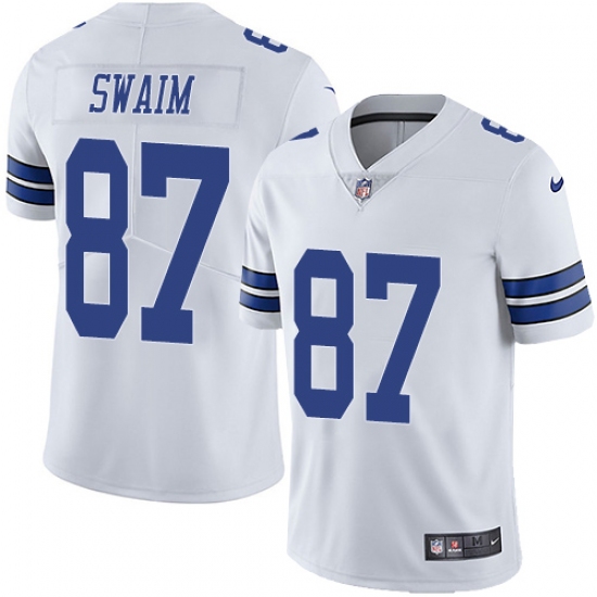 Men's Nike Dallas Cowboys #87 Geoff Swaim White Vapor Untouchable Limited Player NFL Jersey - Ujersey