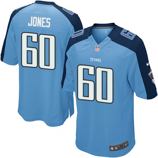 Men's Nike Tennessee Titans #60 Ben Jones Game Light Blue Team Color NFL Jersey - Ujersey