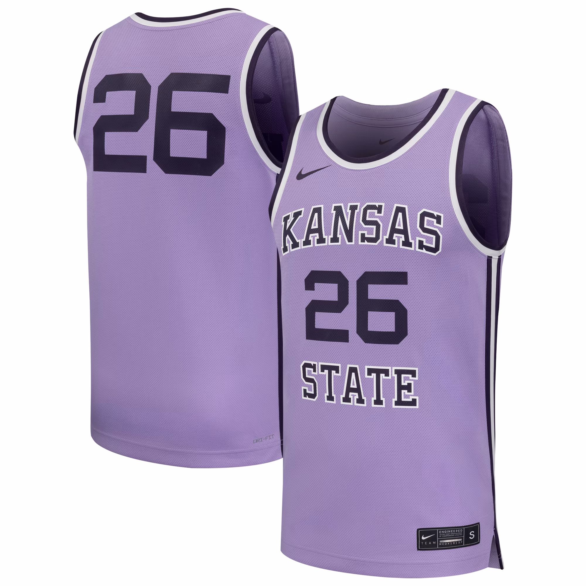 Men's Nike #26 Purple Kansas State Wildcats Replica Basketball Jersey - U-jersey