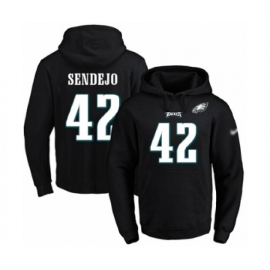Football Men's Philadelphia Eagles #42 Andrew Sendejo Black Name & Number Pullover Hoodie - Ujersey