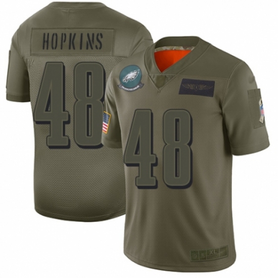 Men's Philadelphia Eagles #48 Wes Hopkins Limited Camo 2019 Salute to Service Football Jersey - Ujersey