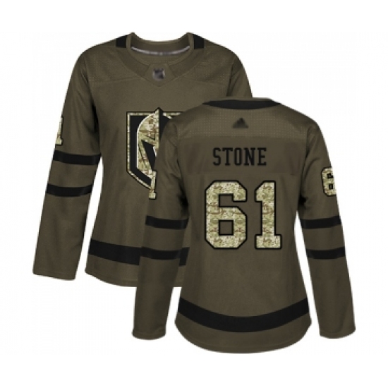 Women's Vegas Golden Knights #61 Mark Stone Authentic Green Salute to Service Hockey Jersey - Ujersey
