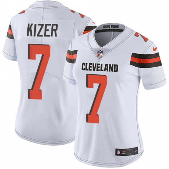 Women's Nike Cleveland Browns #7 DeShone Kizer White Vapor Untouchable Limited Player NFL Jersey