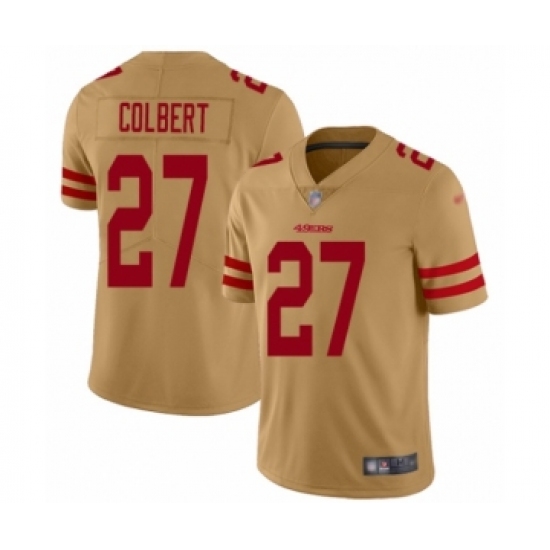 Women's San Francisco 49ers #27 Adrian Colbert Limited Gold Inverted Legend Football Jersey - Ujersey
