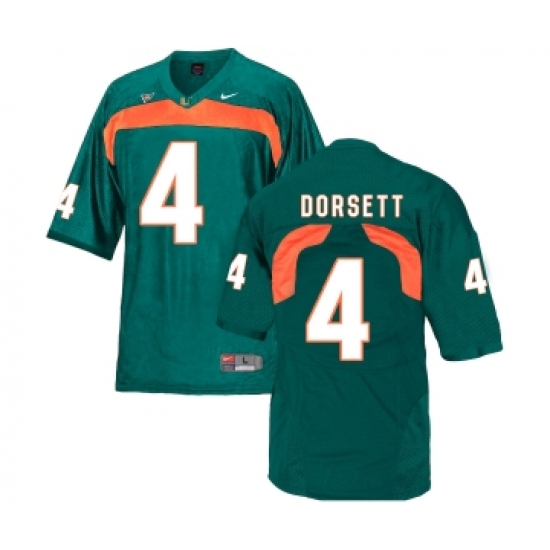 Miami Hurricanes 4 Phillip Dorsett Green College Football Jersey - Ujersey