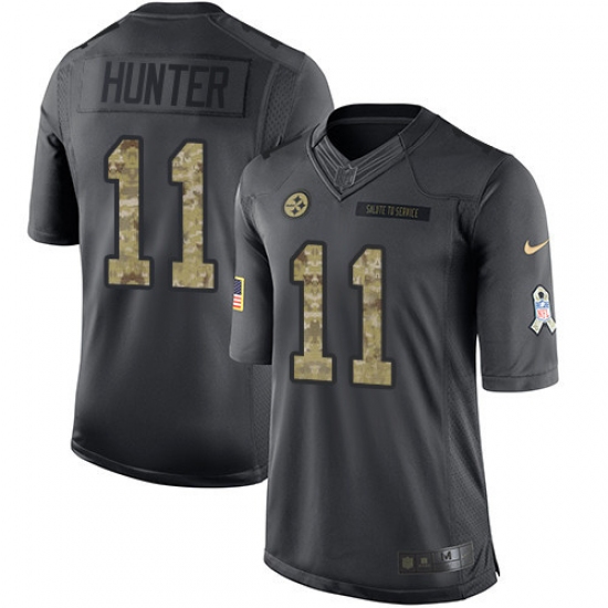 Youth Nike Pittsburgh Steelers #11 Justin Hunter Limited Black 2016 Salute to Service NFL Jersey - Ujersey