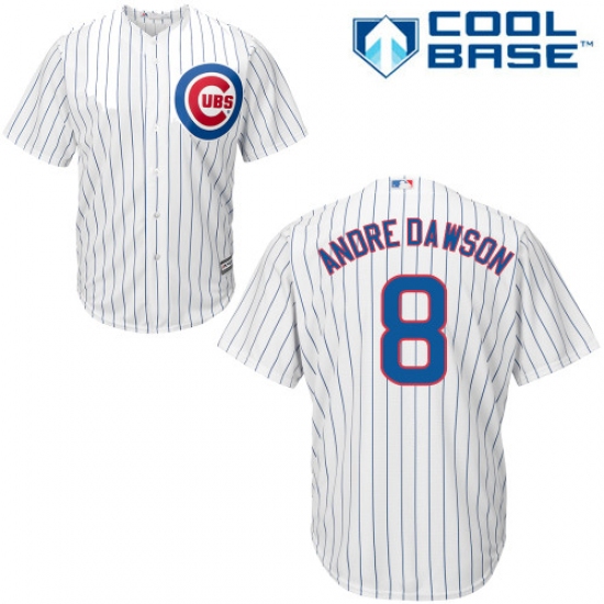 Men's Majestic Chicago Cubs #8 Andre Dawson Replica White Home Cool Base MLB Jersey - Ujersey