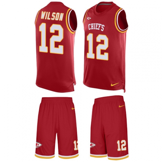 Men's Nike Kansas City Chiefs #12 Albert Wilson Limited Red Tank Top Suit NFL Jersey - Ujersey