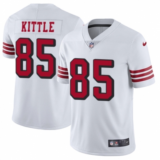 Men's Nike San Francisco 49ers #85 George Kittle Elite White Rush Vapor Untouchable NFL Jersey - Ujersey