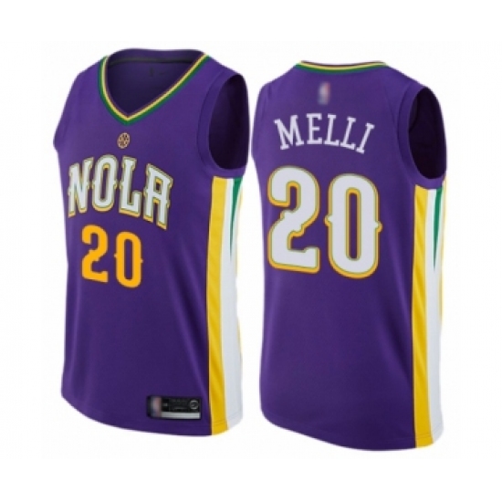 Men's New Orleans Pelicans #20 Nicolo Melli Authentic Purple Basketball Jersey - City Edition - Ujersey