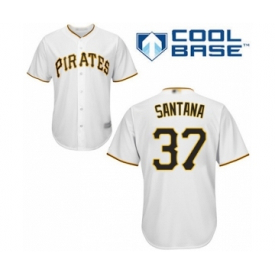 Youth Pittsburgh Pirates #37 Edgar Santana Authentic White Home Cool Base Baseball Player Jersey - Ujersey