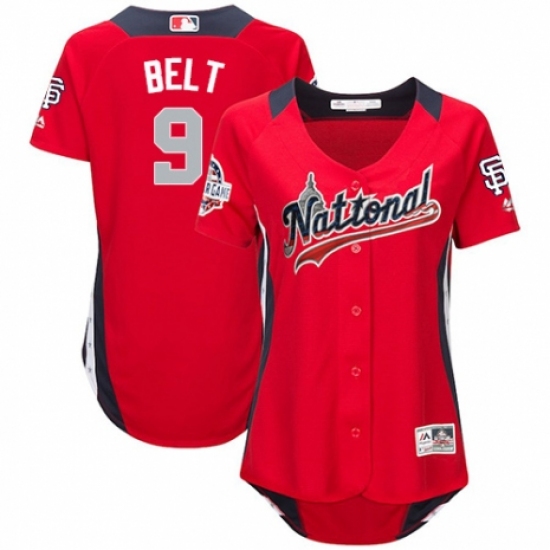 Women's Majestic San Francisco Giants #9 Brandon Belt Game Red National League 2018 MLB All-Star MLB Jersey - Ujersey