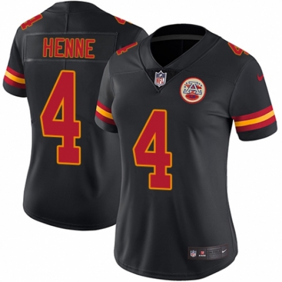Women's Nike Kansas City Chiefs #4 Chad Henne Limited Black Rush Vapor Untouchable NFL Jersey - Ujersey