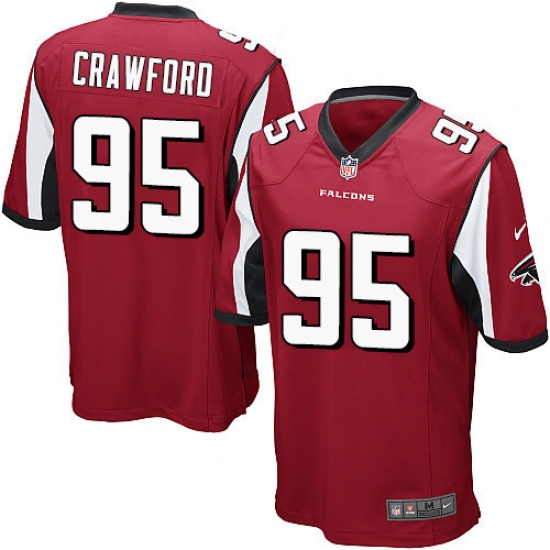 Men's Nike Atlanta Falcons #95 Jack Crawford Game Red Team Color NFL Jersey - Ujersey