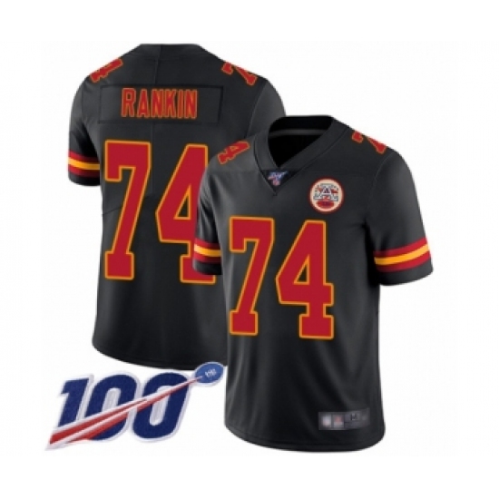 Youth Kansas City Chiefs #74 Martinas Rankin Limited Black Rush Vapor Untouchable 100th Season Football Jersey - Ujersey